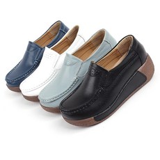 헬스맘 천연소가죽 여성 키높이 컴포트화 단화 5cm CK-15646