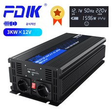 FDIK UPS 순수 사인파 인버터 3000W 5000W DC12V ~ AC220V LCD 디스플레이 UPS 충전기 포함 전력 변환기 태양광 인버터, 폴란드