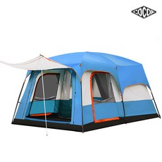 코코프 캠핑용 초대형 패밀리텐트 4인 6인 8인 10인 12인, 블루, 중(4-6인용)