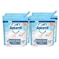 Aptamil 압타밀 오가닉 베이비 라이스 아기 이유식 4-6개월 이상 Organic Baby Rice 100g 4팩, 1세트