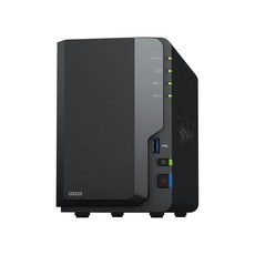 Synology DS223 Diskstation NAS (Realtek RTD1619B 쿼드 코어 2GB 램 1xRJ-45 1GbE LAN-포트) 2베이 2X 6TB WD 레드 플, WD Red Plus, 3) 8TB - WD Red Plus