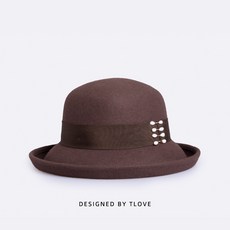 TLOVE 여성 가을 스타일리쉬 롤업 턴업 큰챙 양모펠트 페도라 어텀 클래식 심플 겨울용모자