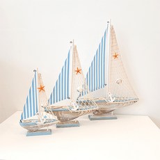 [왓위셀] 파스텔 배 돗단배 요트 모형 여름 바다 지중해 인테리어 장식 소품, 01. 소