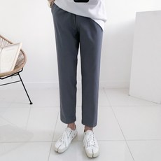 베이직바이블 / 기모 융 본딩 와이드 밴딩 일자 슬랙스 팬츠