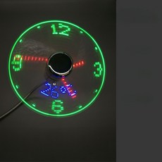 선풍기시계 홀로그램 led 바람 usb 디지털, C. 시간+온도팬