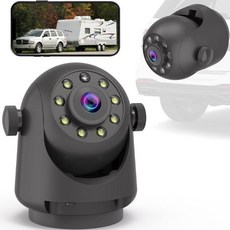 YOIZO WiFi 마그네틱 히치 무선 백업 카메라 전후방 역방향 야간 시야 충전식 배터리 히치하기 말 구스넥 보트 여행 트레일러 RV for 아이폰 Android, YOIZO WiFi 마그네틱 히치 무선 백업 카메라 전