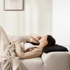 더안 허리 어깨 배 온열 찜질기 전기 안마매트, 1_극세사 블랙