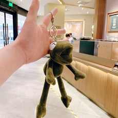 귀여운 개구리 인형 가방걸이, 1개, 그레이