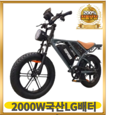 DEEPOWER 전기자전거 오프로드 자토바이 팻바이크 출퇴근 전동자전거 48v 2000w DP-SQ7, LG배터리15ah×40-60km, 알루미늄