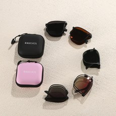RAUOJOS 편광 선글라스 스테인리스 접이식 선글라스 UV400 보호 + 접이식 안경 케이스 ROS-MFS001