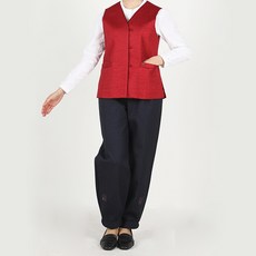 리예 물실크 잔골 누빔 조끼 한벌 겨울 여자 생활한복