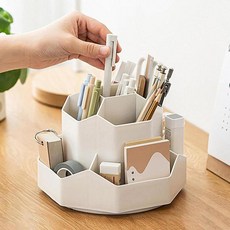 도구 구획 옷장안서랍장 정리 립스틱 선반 360 회전 대용량 정리 사무실 데스크탑 홀더, Grey, 1개, 1개입