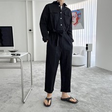 남성린넨점프슈트