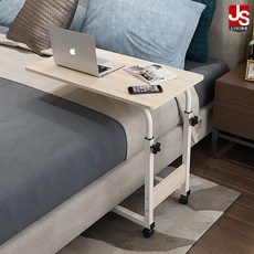 JS리빙 사이드 테이블 컴퓨터 원목 사무용 책상 사무실 일자형 간이 보조 티테이블 이동식 노트북 침대 협탁 거실 침실 소파 주방 카페 식탁 G57-8, 토스카 테이블