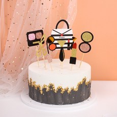 케이크 토퍼 아이섀도 화장품 가방 립스틱 컵케익 여성 메이크업 플래그 아이 생일 신부 파티 베이킹 DIY, 1개, 07 Eye shadow bag