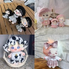 10cm 15cm 20cm 인형옷 트위드 원피스 진주 가디건 말랑 카우 보타이 스커트 보타이 체크 스커트 블루