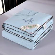 솜이불 100실크이불 누에실 여름이불 이어컨이불 전체면이불 이불솜 봄가을이불 두꺼운 겨울이불, C05-통과-옅은녹색