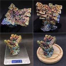 비스무트 무지개금속 비스무스 천연원석 비스무트결정 큐브, 네이비 X0460-359.1g