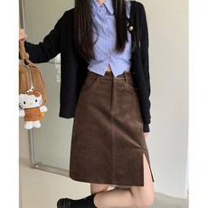 힙 빅사이즈 해외상품 스커트 코듀로이