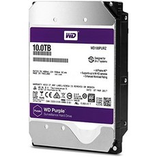 WD Purple 10TB 감시용 하드 디스크 드라이브 - 5400 RPM 클래스 SATA 6Gb/s 256MB 캐시 3.5 WD100PURZ, 기본 - wd10purz