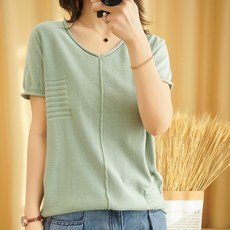 여름 여성 슬림 반팔 니트티 06 VQM06 612363961649