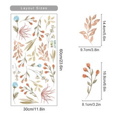 키재기스티커 꽃 PVC 아트 벽화 탈착식 데칼 침실 보호 홈 스티커 벽 데코 거실 수채화, SL6131A