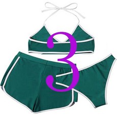 럭셔리 섹시 피스 하이 웨이스트 비키니 모노키니 야한사진 여자바디프로필의상 패션 세 조각 수영복 푸시업 여름 비치웨어, 3|M