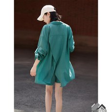 POMTO 여성 자외선차단 재킷 여름 셋업세트 상하의 반바지 투피스