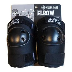 1520807 187KILLER PADS 187 킬러 패드 프로텍터 ELBOW PAD 팔꿈치 보호 가드 방어구 성인용 자전거 BMX 스케이트 검정 블랙 일본, S - 방어구