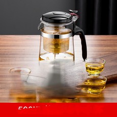 유리 Piaoyi 컵 두꺼운 주전자 사무실 차 메이커 세트 분리 가정용, 6 500ml side pressure pot +6 M, 1개