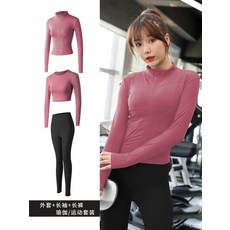 요가복 여성 가을겨울 타이트 스커트운동 외투스커트 퀵드라이 카디건 헬스 조깅 옷긴소매 상의