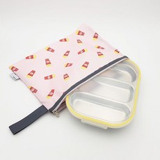팝핑팝콘 3구 옐로우 diet 어린이집 식판 도시락, 엠에스인터내셔날 팝핑팝콘_3구나눔식판_핑크