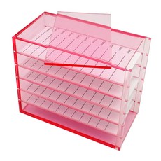 5겹 투명 속눈썹 박스 아크릴 속눈썹 팔레트 홀더-케이스 인조 속눈썹 정리기 내구성 있는 속눈썹 접목 도구, 1개
