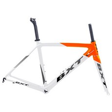 자전거 프레임 탄소섬유 카본 BXT T800 탄소 도로 세트 슈퍼 라이트 픽시프레임, BXT 하프 오렌지, 550mm 광택