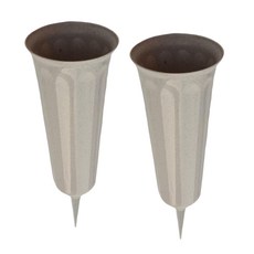 ZCD 지상 묘지 무덤 플루 티드 화병 홀더에있는 2 개 조각 10.2 "말뚝