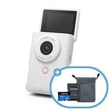 캐논코리아 정품 PowerShot V10 화이트 + 렉사 Micro 128GB + 파우치 [파워샷 V10]