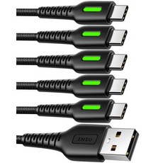 INIU USB C 케이블 5팩 3.1A QC 3.0 고속충전 Type 1.63.33.36.66.6ft 나일론 편조폰 충전기 USBC 코드 삼성 갤럭시 S21 S20 S10 플