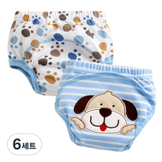 조이멀티 배변훈련팬티 2입, C 멍멍이(블루), 6세트