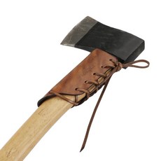 Tourbon Protector de cuello Ax de caza Funda de cuero genuino portador de hacha funda para la cabeza