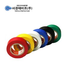 천수테이프 전기 절연테이프 6가지 색상 세트, 1세트(6개-레드)