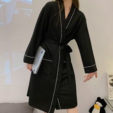 나이스플리츠 샤워가운 순면 라인와플 라운지웨어 목욕가운 호텔가운 커플 로브