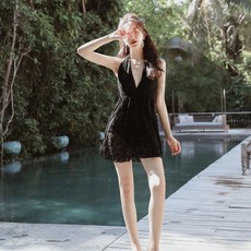 L.HOUSESTORE봄여름 수영복 세트 관능 원피스 스타일의 자외선 차단
