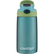 13 Ounce Ocean Contigo Aubrey Kids Stainless Steel Water Bottle with Spill-Proof Lid, 1개, 대양 - 쉐어워터트랜스미터