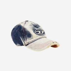 [정품 보증] 디젤 C-세이몬 트리티드 데님 베이스볼 캡 블루 화이트 C-Seymon Treated Denim Baseball Cap