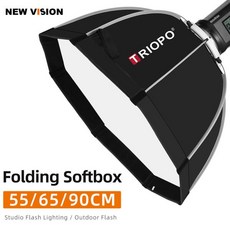 Tripo-55cm 65cm 90cm 사진 Bowens 마운트 휴대용 팔각형 우산 야외 소프트 박스 스튜디오 플래시 소프트 박스용 가방 포함, 90cm Softbox