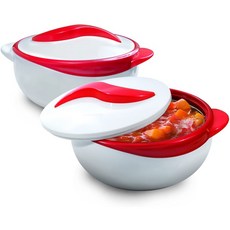 피너클 서빙 샐러드/스프 디시볼 - 뚜껑이 있는 열절연 볼 -명절 저녁 파티를 위한 훌륭한 볼~ 2세트(, 단일옵션