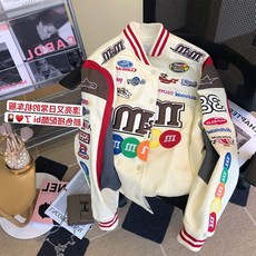 엠앤엠즈 M&M 야구 점퍼 잠바 오버핏 과잠 복고 쟈켓