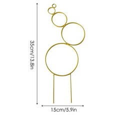 묘목지주대 과수받침대 화분에 심은 식물용 소형 격자 지지대 파일 프레임 덩굴 등반 브래킷 로드 거치대 과수원 정원 분재 도구 1개181850, Gold