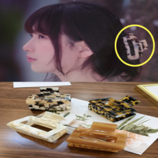 수지집게핀 - 반묶음 올림머리 집게 삔 호피무늬 레오파드 마블링 여성 헤어