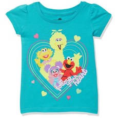 Sesame Street 여아용 반소매 티셔츠 라이트 핑크